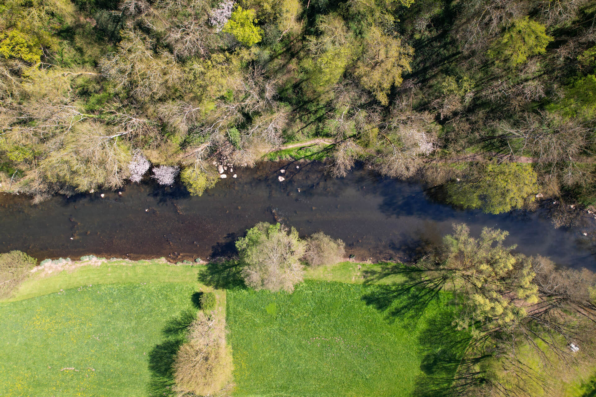 Rivière qui serpente dans les Alpes Mancelles
